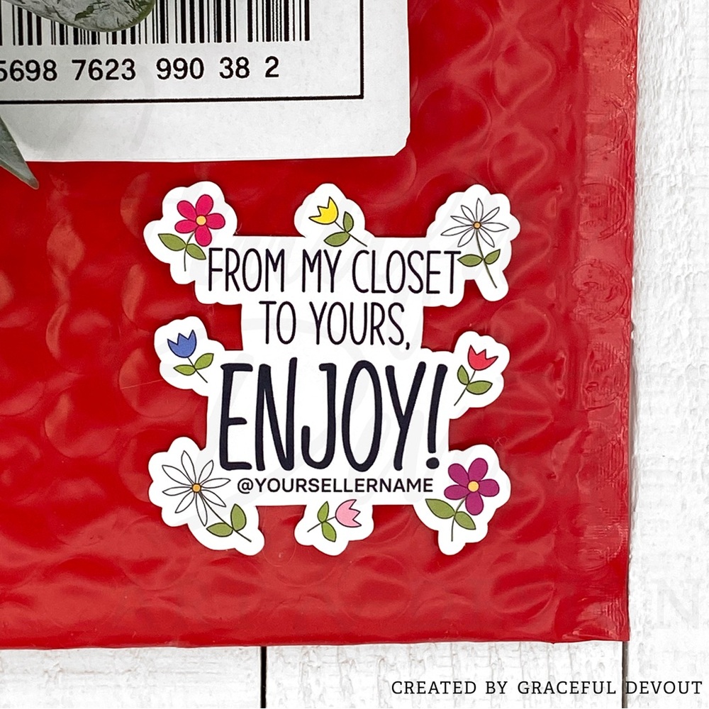 🌷From my closet to yours, ENJOY! -Sticker 2" (inches)(48ct.)[GD67-48] - Picture 4 of 8